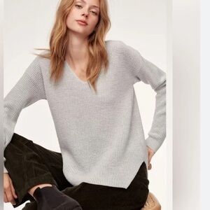 ARITZIA Wilfred Free WOLTER SWEATER merino wool gray size XXS oversized